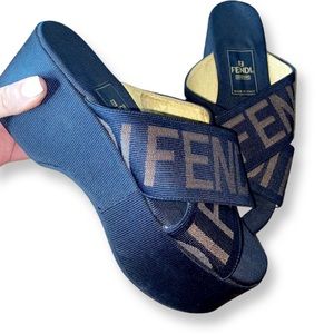 Vintage Fendi Platform Slide Sandals